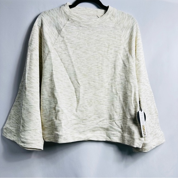 NWT Amuse Society Sz M Cream Out of Office Long Sleeve Knit Pullover Sweater - Picture 2 of 8
